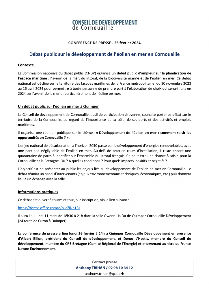 Communiqu De Presse Conseil De D Veloppement D Bat Public Sur Le